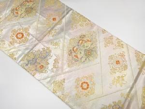 鴛鴦に花更紗模様織り出し袋帯